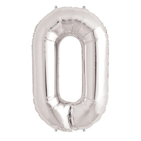 0 Rakam Folyo Balon Gümüş  40 inç (K0)