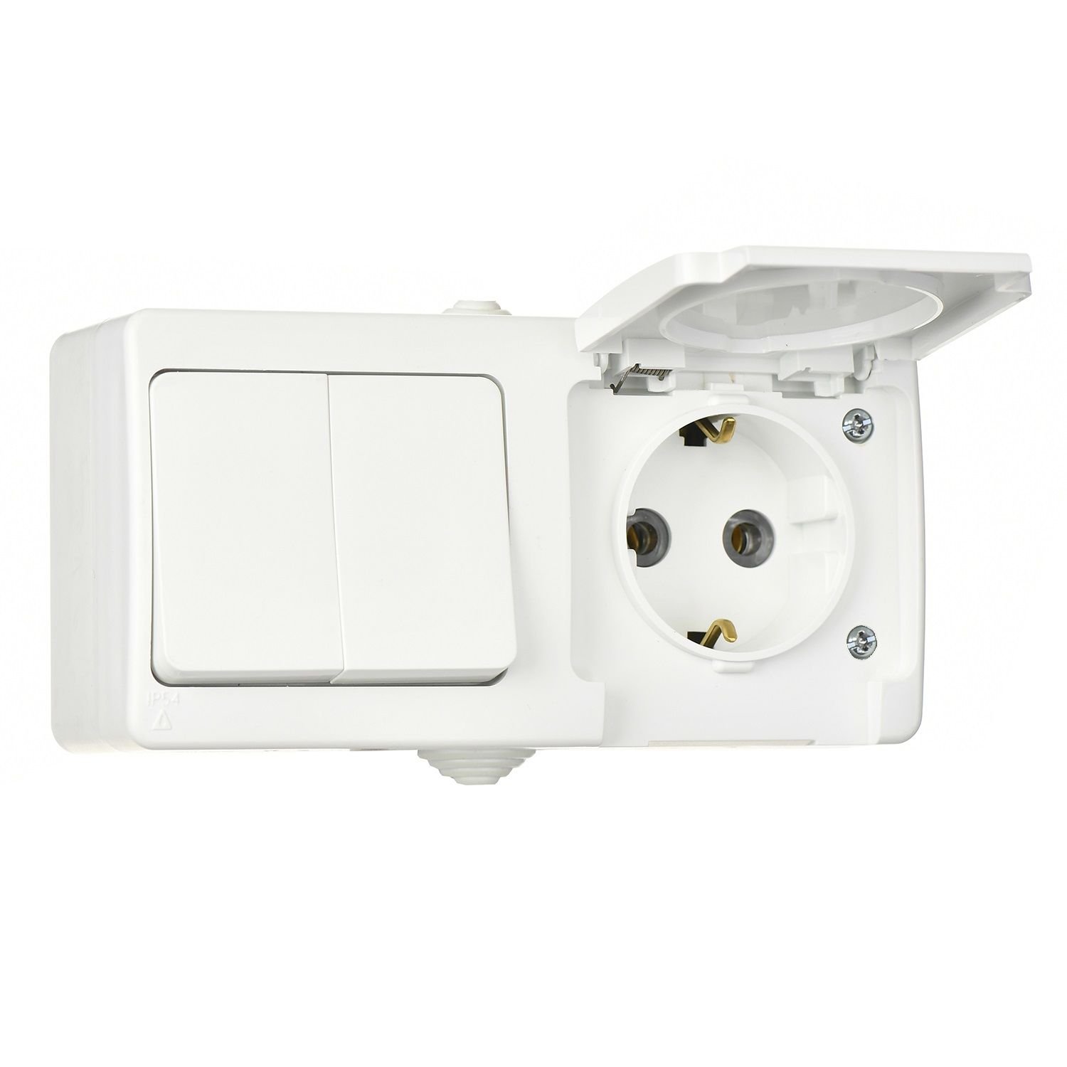 Günsan Fantasy Beyaz İkili Grup Priz (Komütatör + Kapaklı Topraklı Priz) - Görsel 4