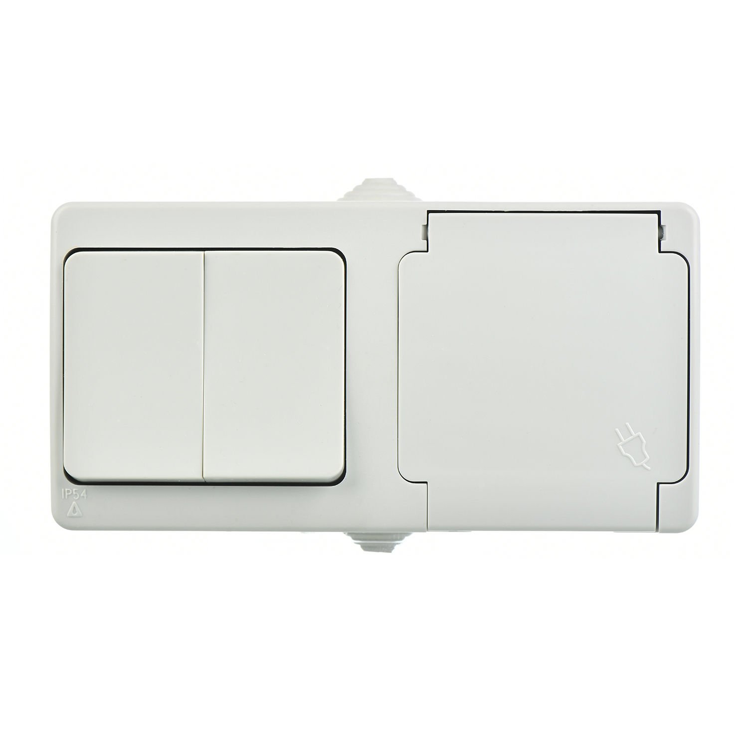 Günsan Fantasy Beyaz İkili Grup Priz (Komütatör + Kapaklı Topraklı Priz) - Görsel 3