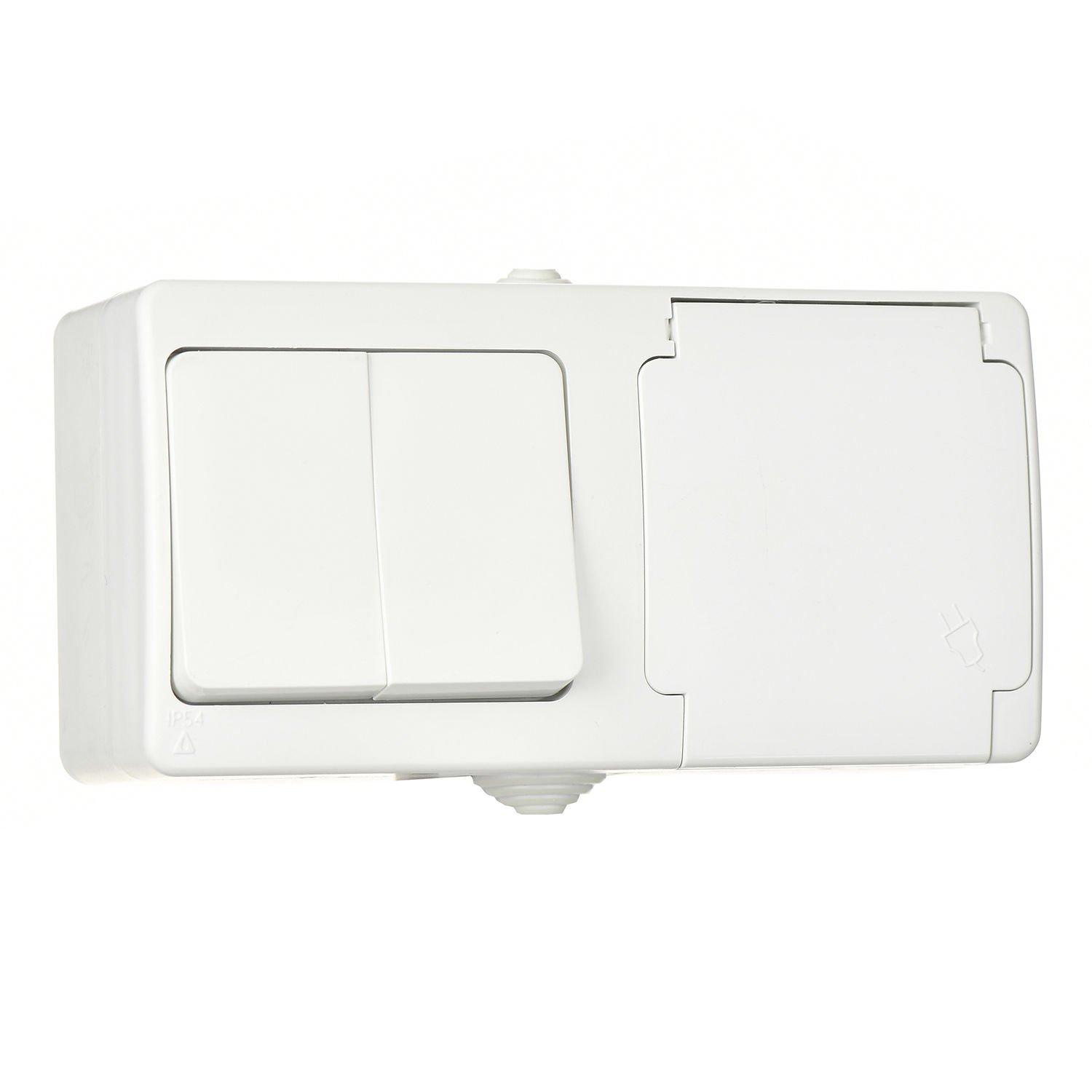 Günsan Fantasy Beyaz İkili Grup Priz (Komütatör + Kapaklı Topraklı Priz) - Görsel 2