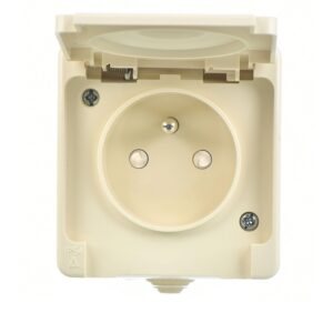 Günsan Nemliyer Krem Çocuk Korumalı Kapaklı Topraklı UPS Priz