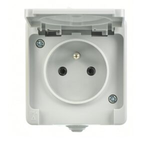 Günsan Nemliyer Gri Çocuk Korumalı Kapaklı Topraklı UPS Priz