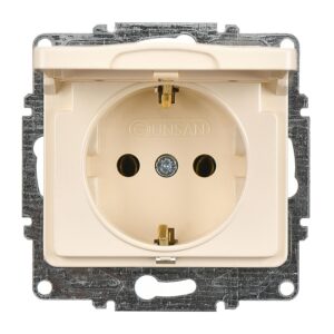 Günsan Fantasy Krem Kapaklı Topraklı Priz (Klipsli)