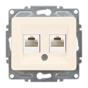 Günsan Fantasy Krem İkili Data Prizi (2 x RJ45 Cat6) Mekanizma