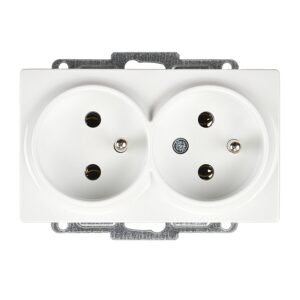 Günsan Visage Beyaz İkili UPS Priz- 16A 250V - Vidalı