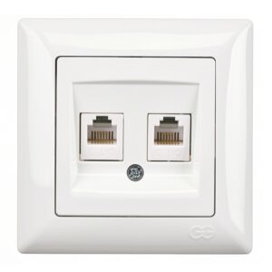 Günsan Visage Beyaz İkili Nümeris Telefon Prizi (2 x Cat3)