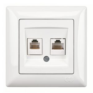 Günsan Visage Beyaz Data + Nümeris Telefon Prizi (RJ45 Cat5E + Cat3)