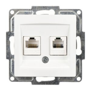 Günsan Visage Beyaz Data + Nümeris Telefon Prizi (RJ45 Cat6 + Cat3) Mekanizma