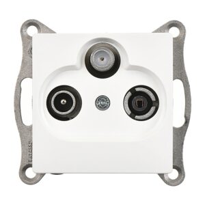 Günsan Visage Beyaz Vidalı Uydu Prizi Geçişli (Sat-TV-Radyo)