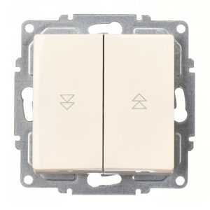 Günsan Visage Krem Vidalı Jaluzi Kumanda Anahtarı - İki Düğmeli  - 10AX 250V