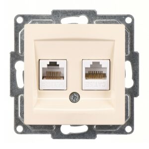 Günsan Visage Krem Vidalı İkili Data Prizi (2 x RJ45 Cat5E)