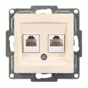 Günsan Visage  Krem Data + Nümeris Telefon Prizi (RJ45 Cat5E + Cat3)