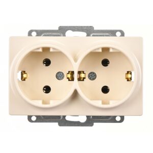 Günsan Visage Krem İkili Topraklı Priz- 16A 250V - Vidalı