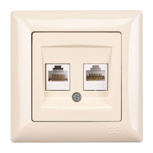 Günsan Visage  Krem  İkili Data Prizi (2 x RJ45 Cat5E)