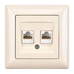 Günsan Visage  Krem İkili Data Prizi (2 x RJ45 Cat6)