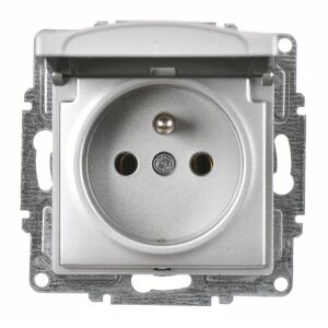Günsan Visage Gümüş Kapaklı UPS Priz - 16A 250V - Vidalı