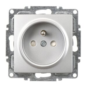 Günsan Visage Gümüş Çocuk Korumalı UPS Priz - 16A 250V - Vidalı