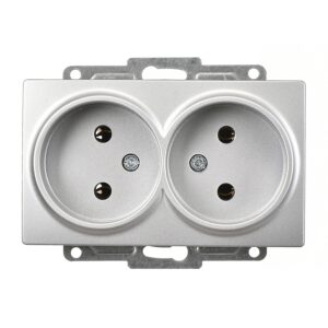 Günsan Visage Gümüş İkili Priz- 16A 250V - Vidalı