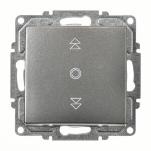 Günsan Visage Füme Vidalı Jaluzi Kumanda Anahtarı - Tek Düğmeli - 10AX 250V