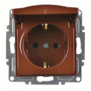 Günsan Visage Ceviz Kapaklı Topraklı Priz- 16A 250V - Vidalı