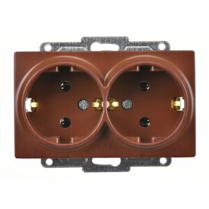 Günsan Visage Ceviz İkili Topraklı Priz- 16A 250V - Vidalı
