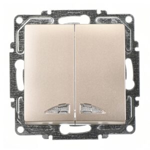 Günsan Visage Metalik Bej Klipsli Işıklı Komütatör