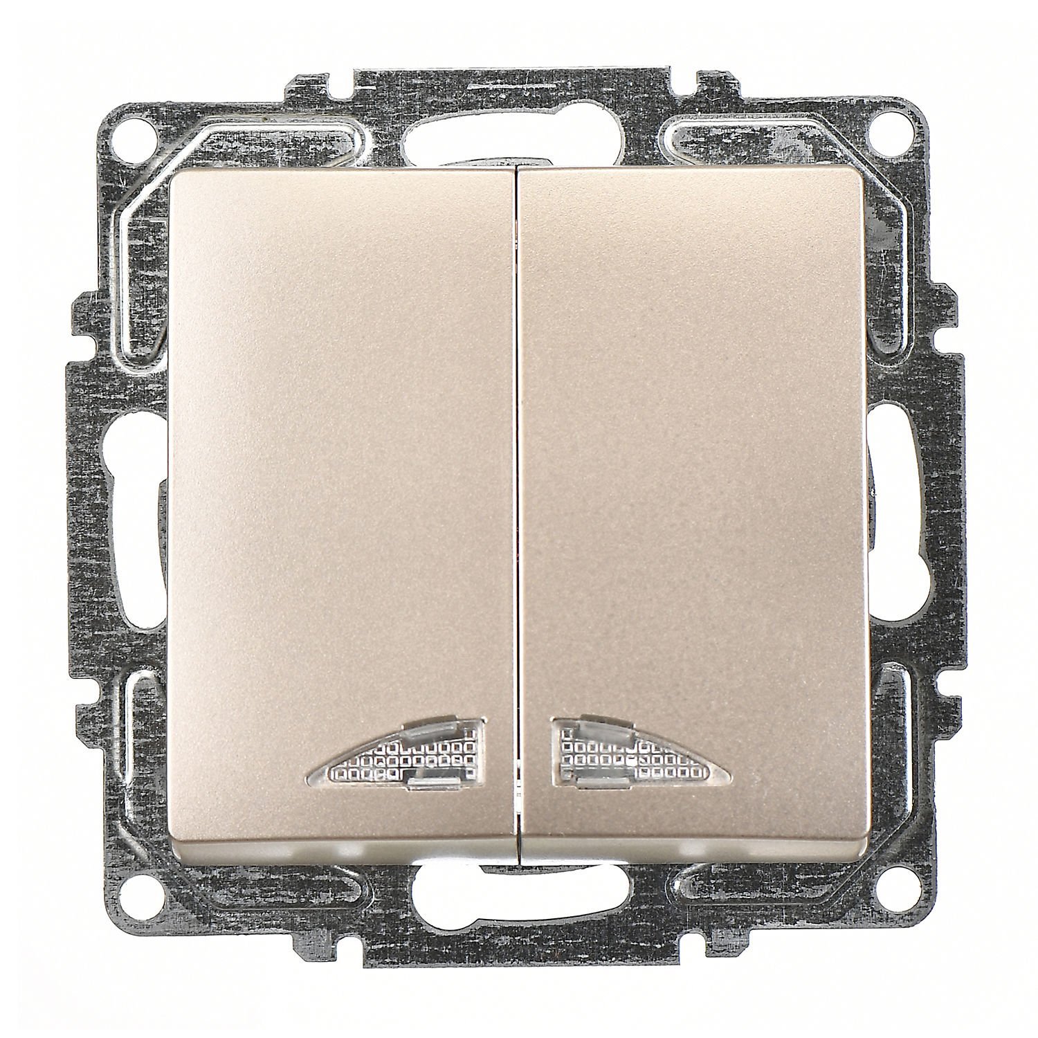 Günsan Visage Metalik Bej Klipsli Işıklı Komütatör