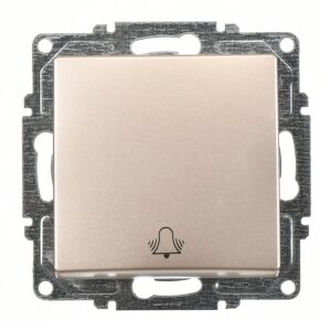 Günsan Visage Metalik Bej Klipsli Zil Butonu - 10AX 250V