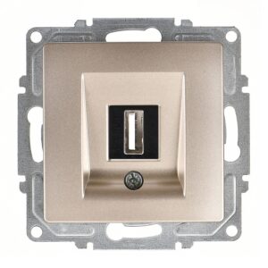 Günsan Visage Metalik Bej Vidalı USB Data Prizi