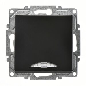 Günsan Visage Metalik Siyah Klipsli Işıklı Anahtar