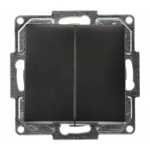 Günsan Visage Metalik Siyah Vidalı Komütatör Anahtar - 10AX 250V