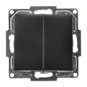 Günsan Visage Metalik Siyah Klipsli Komütatör Anahtar - 10AX 250V