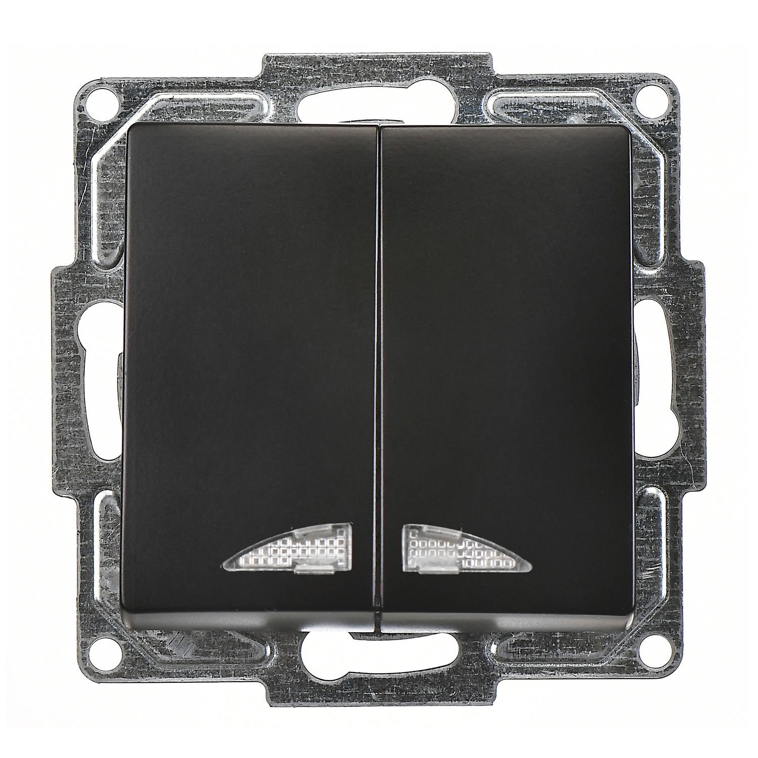 Günsan Visage Metalik Siyah Klipsli Işıklı Komütatör