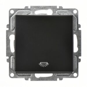 Günsan Visage Metalik Siyah Klipsli Liht Anahtar - 10AX 250V