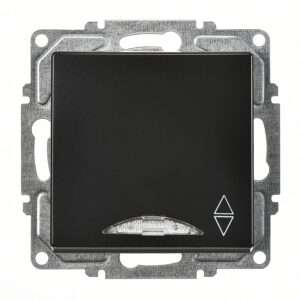 Günsan Visage Metalik Siyah Klipsli Işıklı Vavien Anahtar