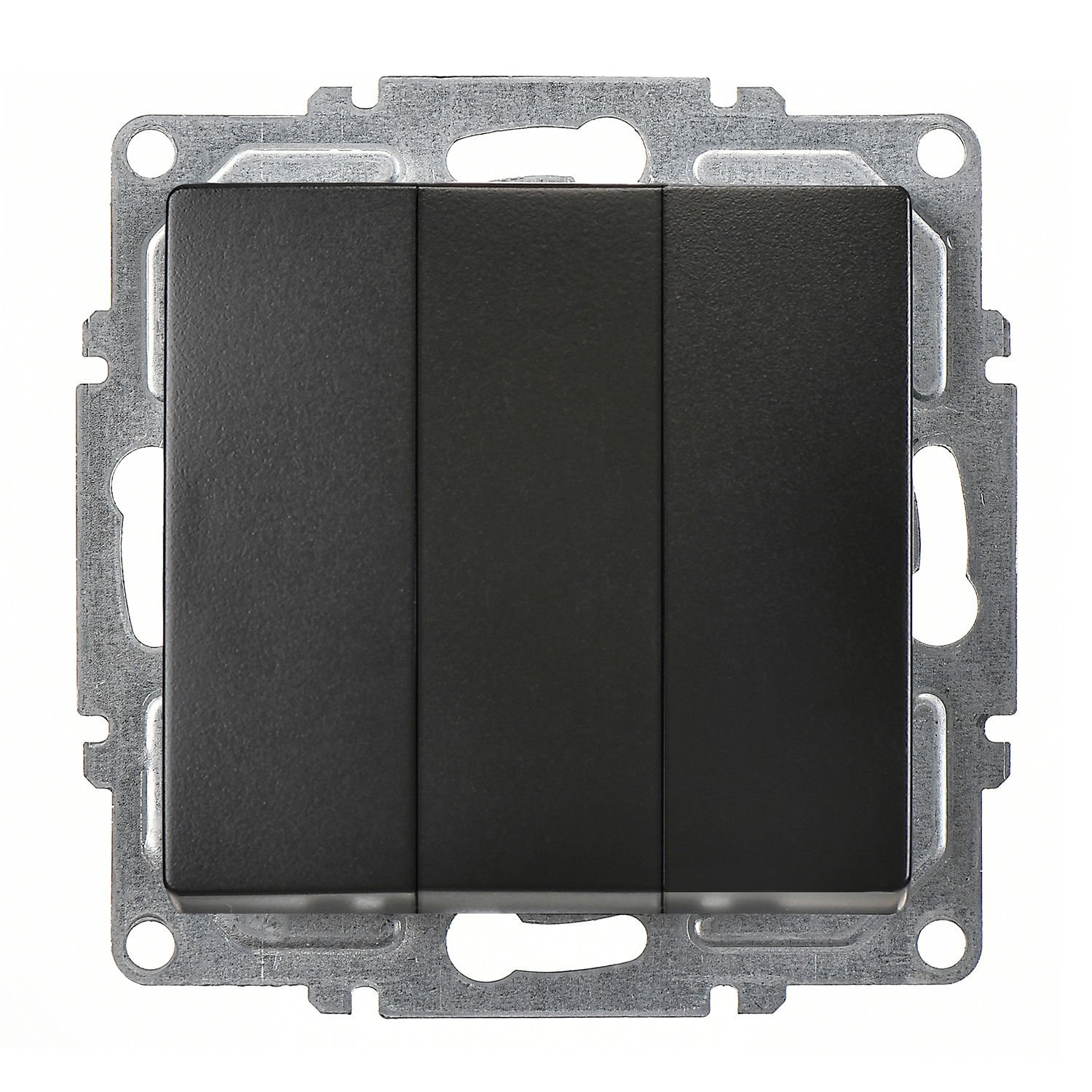 Günsan Visage Metalik Siyah Vidalı Üçlü Anahtar - 10AX 250V