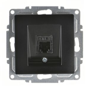 Günsan Visage Metalik Siyah Vidalı Nümeris Telefon Prizi (Cat3)