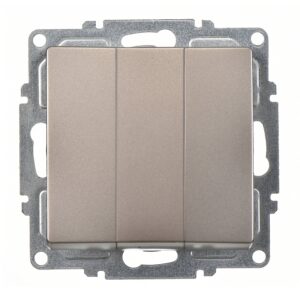 Günsan Visage Mocha Vidalı Üçlü Anahtar - 10AX 250V