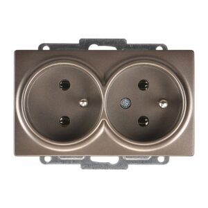 Günsan Visage Mocha İkili UPS Priz- 16A 250V - Vidalı