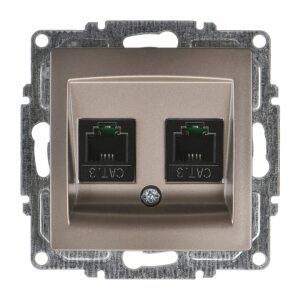 Günsan Visage Mocha Vidalı İkili Nümeris Telefon Prizi (2 x Cat3)