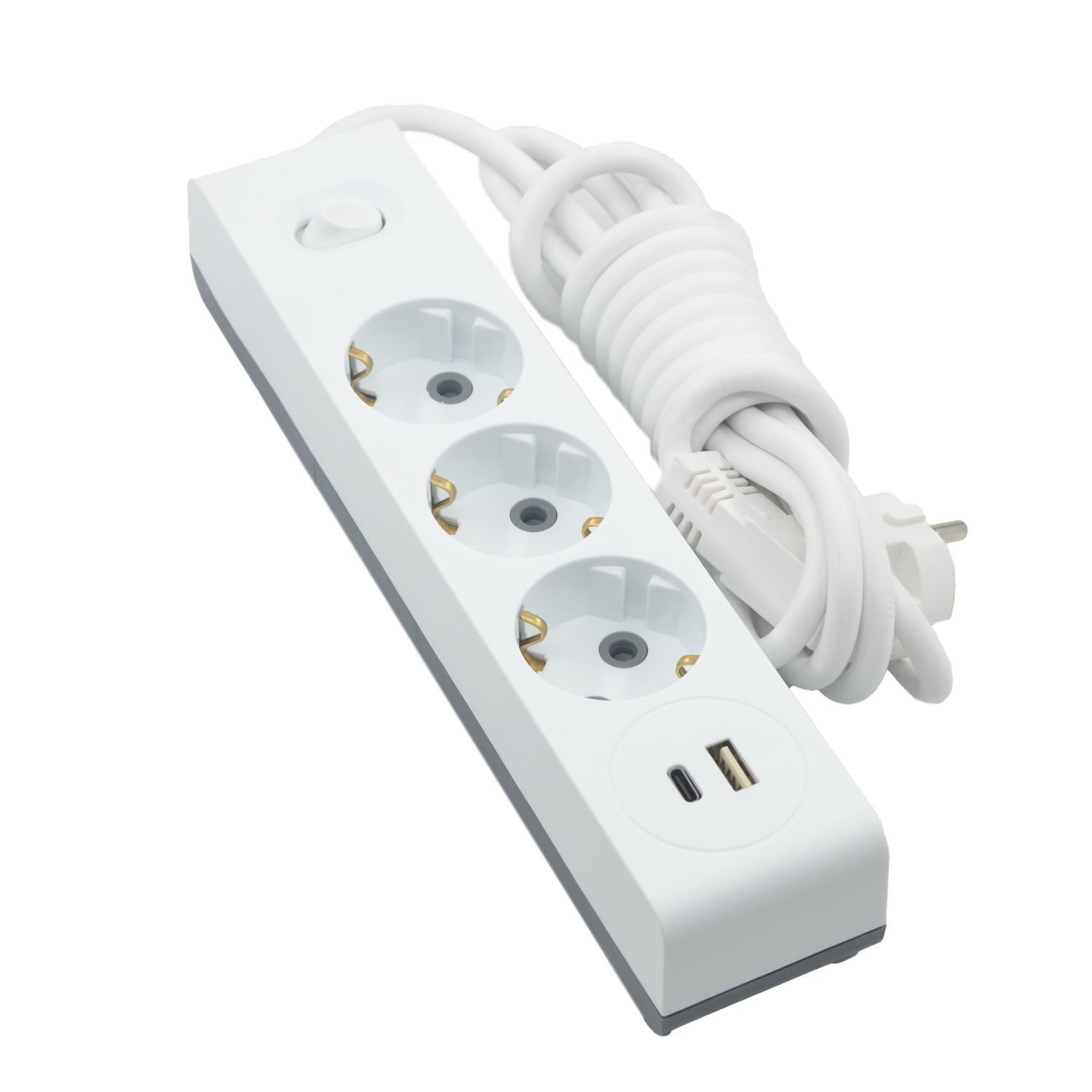 Günsan Valta USB + Type C çıkışlı Üçlü Çocuk Korumalı Topraklı Anahtarlı Priz 3mt - Görsel 4