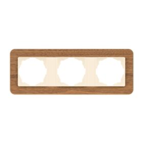 Günsan Radius Krem & Natural Walnut Üçlü Çerçeve