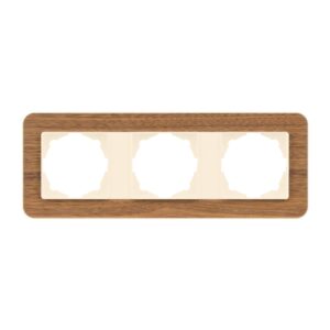 Günsan Radius Krem & Natural Walnut Üçlü Çerçeve