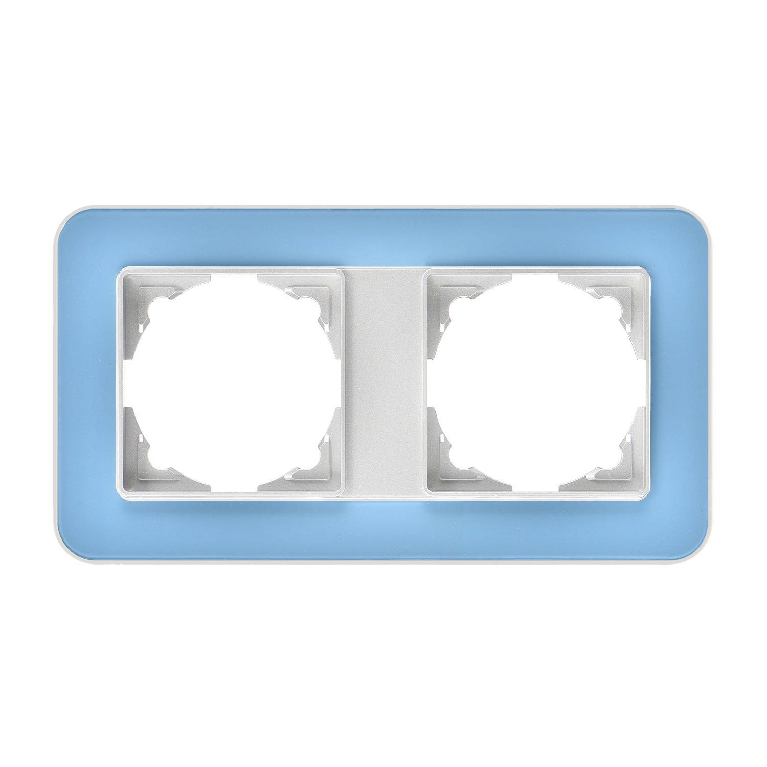 Günsan Radius Gümüş & Pastel Blue İkili Çerçeve