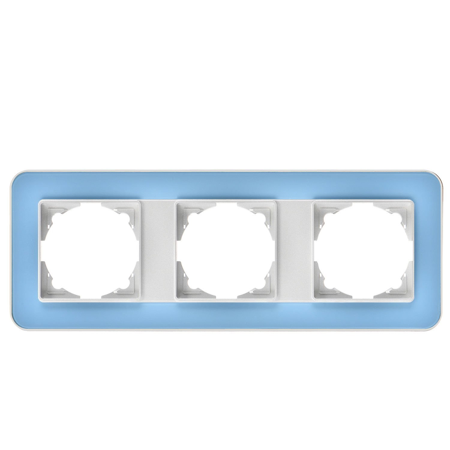 Günsan Radius Gümüş & Pastel Blue Üçlü Çerçeve