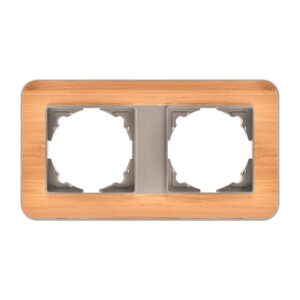 Günsan Radius Metalik Bej & Natural Bamboo İkili Çerçeve