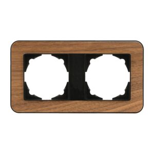 Günsan Radius Metalik Siyah & Natural Walnut İkili Çerçeve