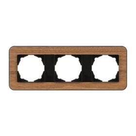 Günsan Radius Metalik Siyah & Natural Walnut Üçlü Çerçeve