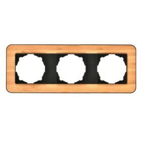 Günsan Radius Metalik Siyah & Natural Bamboo Üçlü Çerçeve