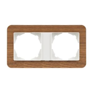 Günsan Radius Fildişi Beyazı & Natural Walnut İkili Çerçeve